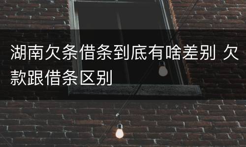 湖南欠条借条到底有啥差别 欠款跟借条区别