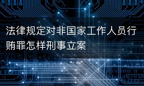 法律规定对非国家工作人员行贿罪怎样刑事立案