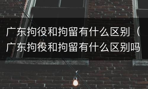 广东拘役和拘留有什么区别（广东拘役和拘留有什么区别吗）