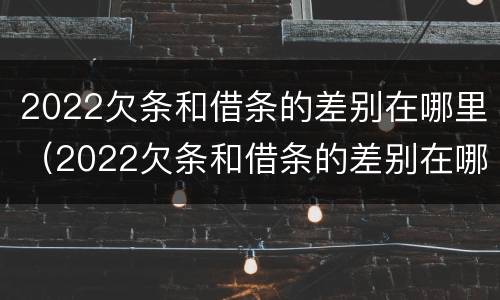 2022欠条和借条的差别在哪里（2022欠条和借条的差别在哪里啊）