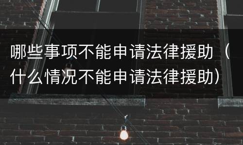 哪些事项不能申请法律援助（什么情况不能申请法律援助）