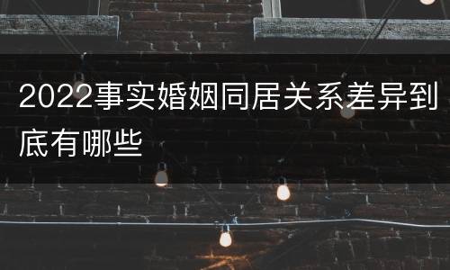 2022事实婚姻同居关系差异到底有哪些