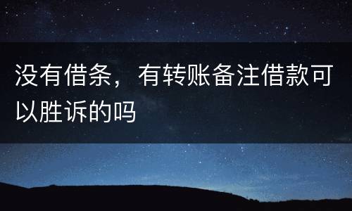 没有借条，有转账备注借款可以胜诉的吗