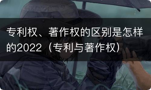 专利权、著作权的区别是怎样的2022（专利与著作权）