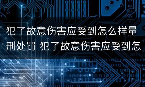 犯了故意伤害应受到怎么样量刑处罚 犯了故意伤害应受到怎么样量刑处罚呢