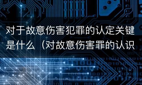 对于故意伤害犯罪的认定关键是什么（对故意伤害罪的认识）
