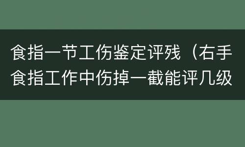 食指一节工伤鉴定评残（右手食指工作中伤掉一截能评几级残）