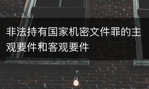 非法持有国家机密文件罪的主观要件和客观要件