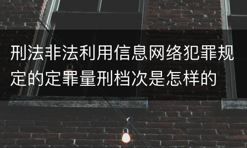 刑法非法利用信息网络犯罪规定的定罪量刑档次是怎样的
