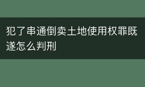 犯了串通倒卖土地使用权罪既遂怎么判刑