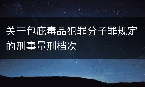 关于包庇毒品犯罪分子罪规定的刑事量刑档次