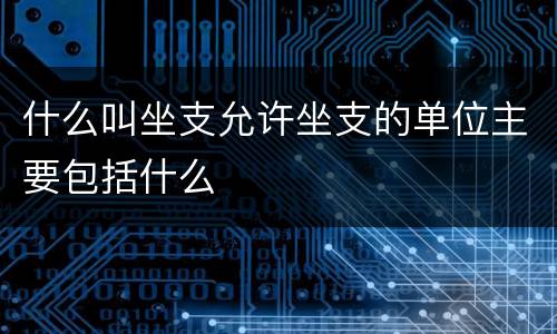 什么叫坐支允许坐支的单位主要包括什么