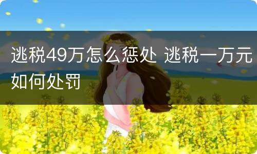 逃税49万怎么惩处 逃税一万元如何处罚