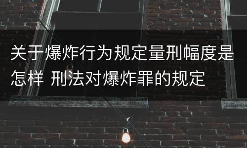 关于爆炸行为规定量刑幅度是怎样 刑法对爆炸罪的规定
