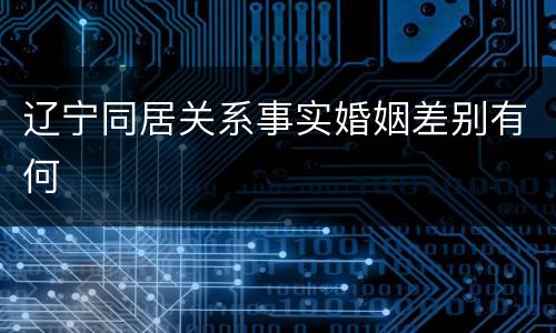 辽宁同居关系事实婚姻差别有何