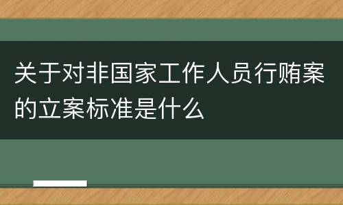 关于对非国家工作人员行贿案的立案标准是什么