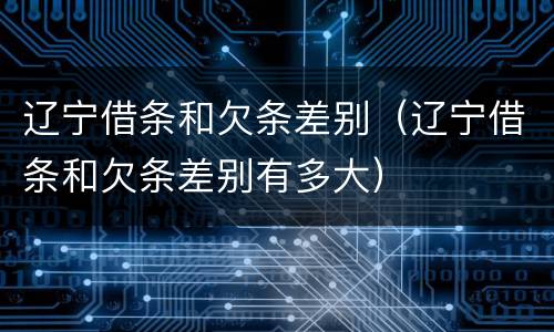 辽宁借条和欠条差别（辽宁借条和欠条差别有多大）