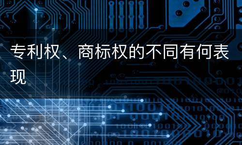 专利权、商标权的不同有何表现