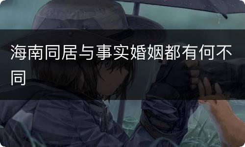 海南同居与事实婚姻都有何不同