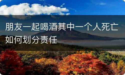 朋友一起喝酒其中一个人死亡如何划分责任