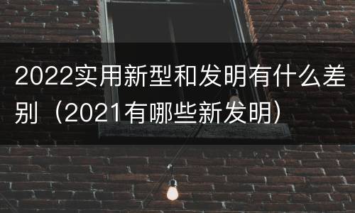 2022实用新型和发明有什么差别（2021有哪些新发明）