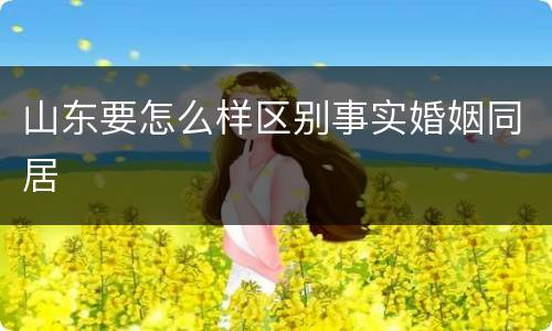 山东要怎么样区别事实婚姻同居
