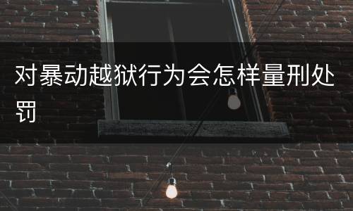 对暴动越狱行为会怎样量刑处罚