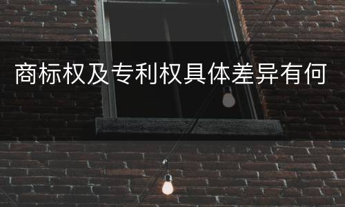 商标权及专利权具体差异有何
