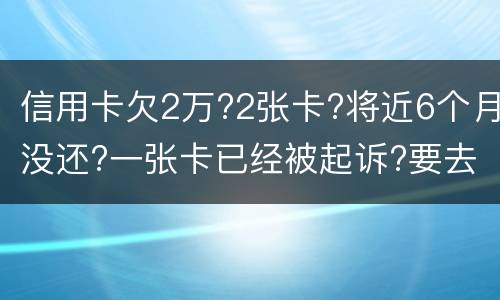 信用卡欠2万?2张卡?将近6个月没还?一张卡已经被起诉?要去公安局现在怎么办
