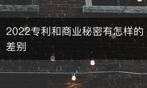 2022专利和商业秘密有怎样的差别