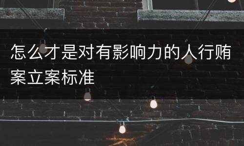 怎么才是对有影响力的人行贿案立案标准