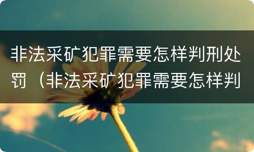 非法采矿犯罪需要怎样判刑处罚（非法采矿犯罪需要怎样判刑处罚决定书）