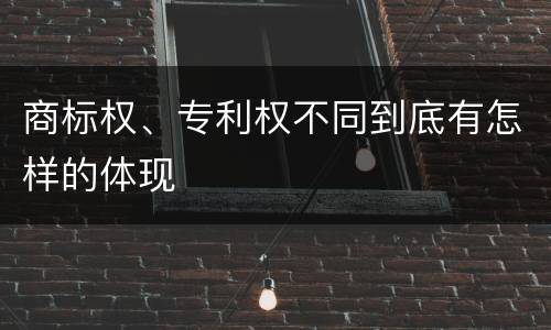 商标权、专利权不同到底有怎样的体现