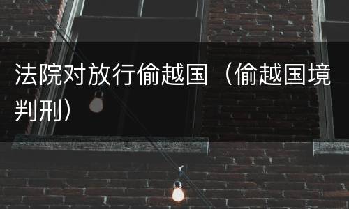 法院对放行偷越国（偷越国境判刑）