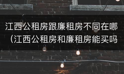 江西公租房跟廉租房不同在哪（江西公租房和廉租房能买吗）