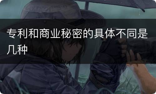 专利和商业秘密的具体不同是几种