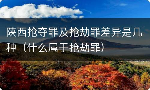 陕西抢夺罪及抢劫罪差异是几种（什么属于抢劫罪）