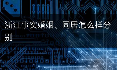 浙江事实婚姻、同居怎么样分别
