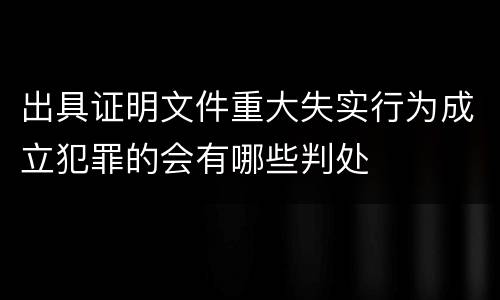出具证明文件重大失实行为成立犯罪的会有哪些判处