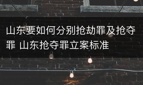 山东要如何分别抢劫罪及抢夺罪 山东抢夺罪立案标准