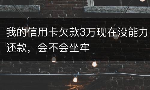 我的信用卡欠款3万现在没能力还款，会不会坐牢