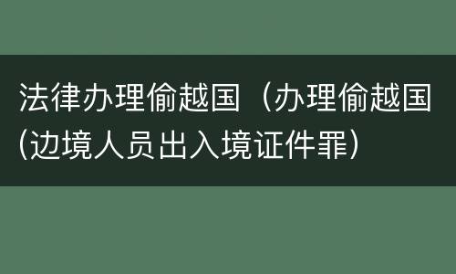 法律办理偷越国（办理偷越国(边境人员出入境证件罪）