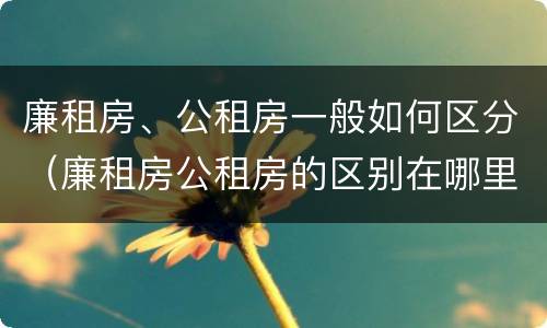 廉租房、公租房一般如何区分（廉租房公租房的区别在哪里）