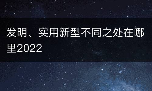 发明、实用新型不同之处在哪里2022