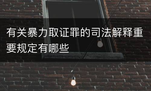 有关暴力取证罪的司法解释重要规定有哪些