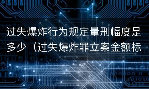 过失爆炸行为规定量刑幅度是多少（过失爆炸罪立案金额标准）