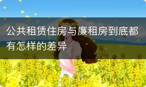 公共租赁住房与廉租房到底都有怎样的差异