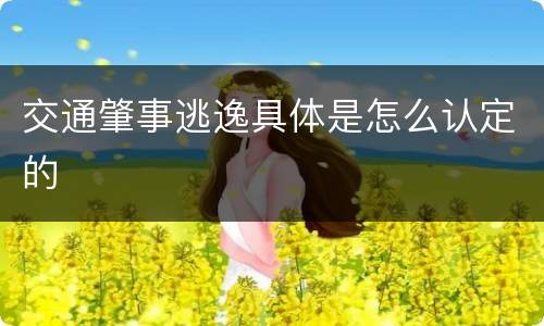 交通肇事逃逸具体是怎么认定的