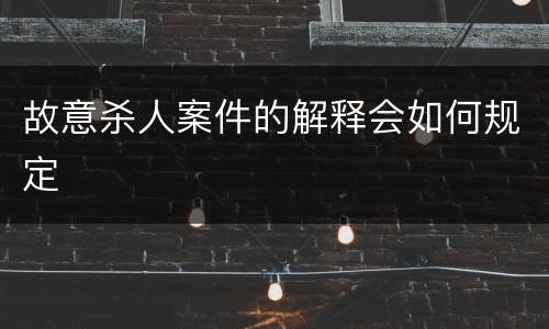 故意杀人案件的解释会如何规定