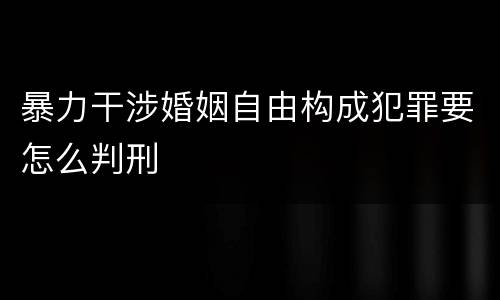 暴力干涉婚姻自由构成犯罪要怎么判刑